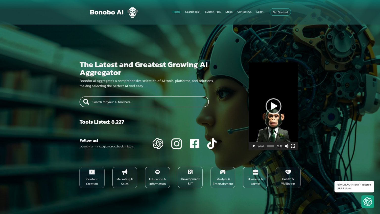 Bonobo AI 网站截图