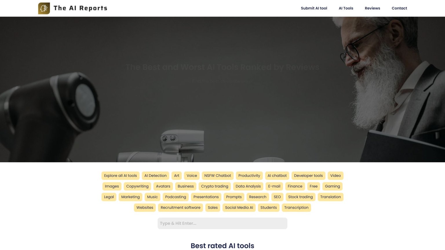 The AI Reports 网站截图