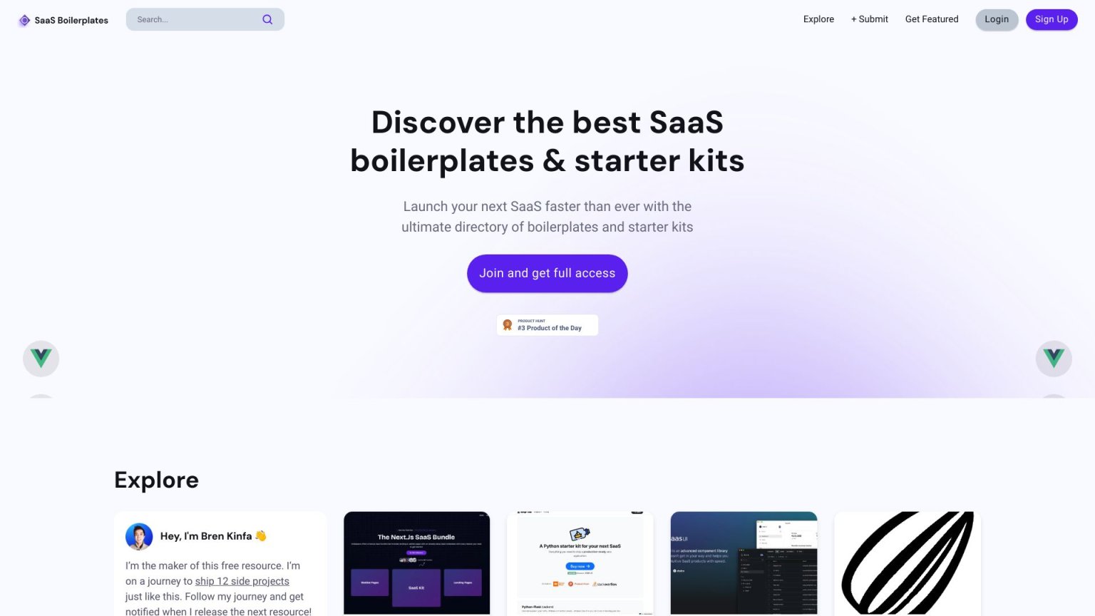 SaaS Boilerplates 网站截图