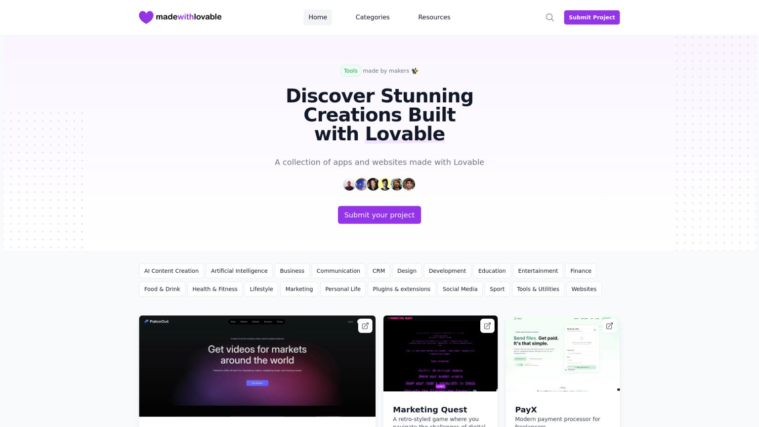 Made wtih Lovable 网站截图