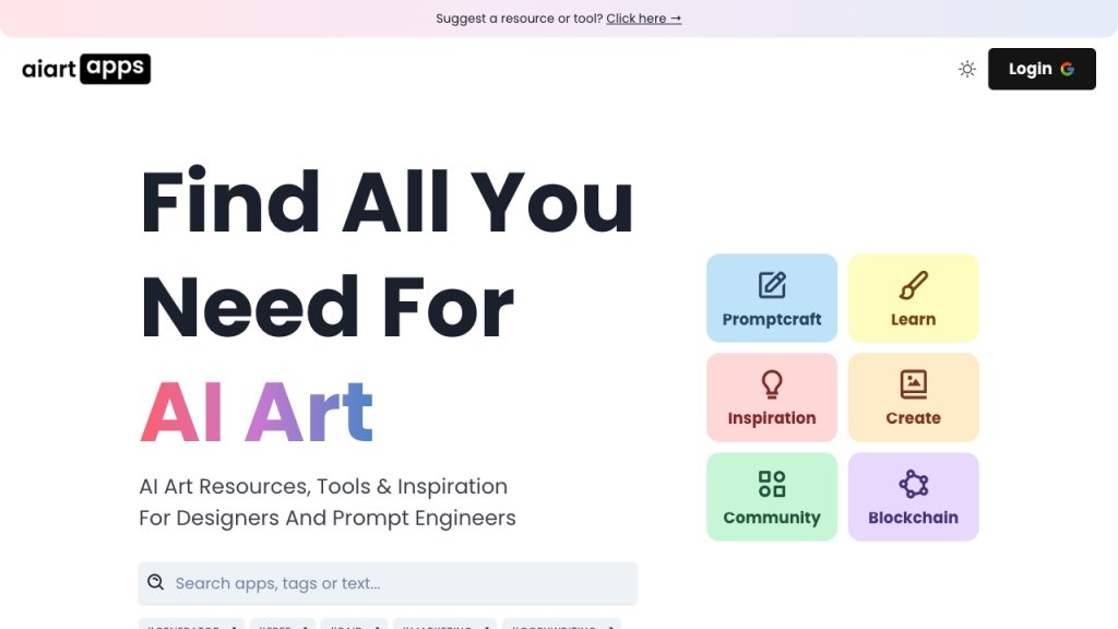 AI Art Apps Database 网站截图