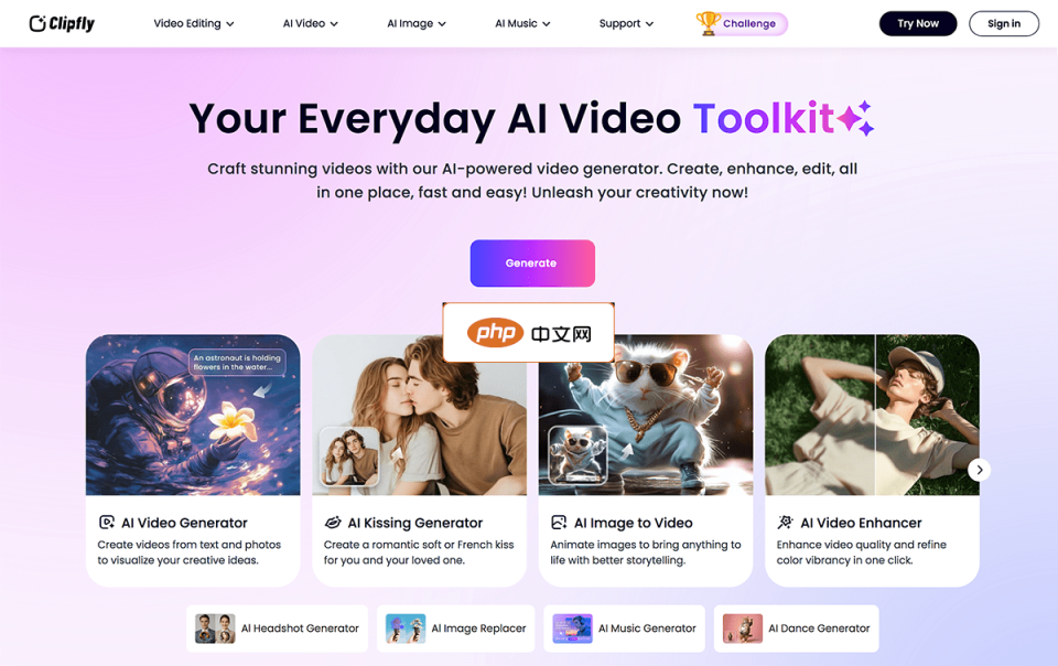 Clipfly 网站截图