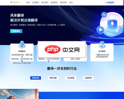 风车Ai翻译 网站截图