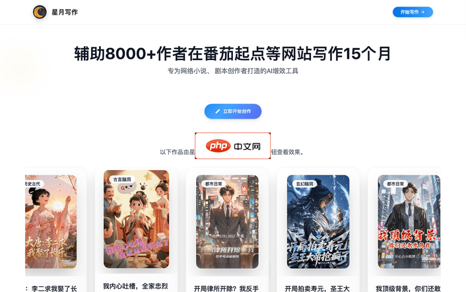 星月写作 网站截图