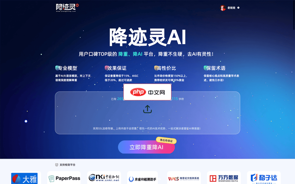 降迹灵AI 网站截图