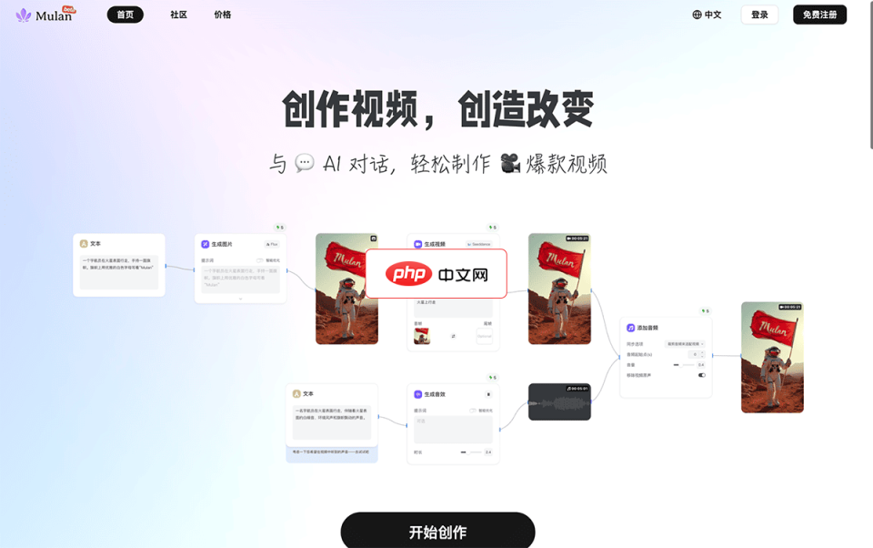Mulan AI 网站截图