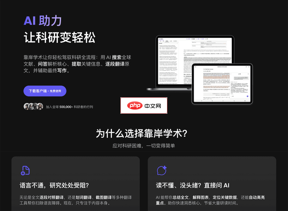 靠岸学术 网站截图