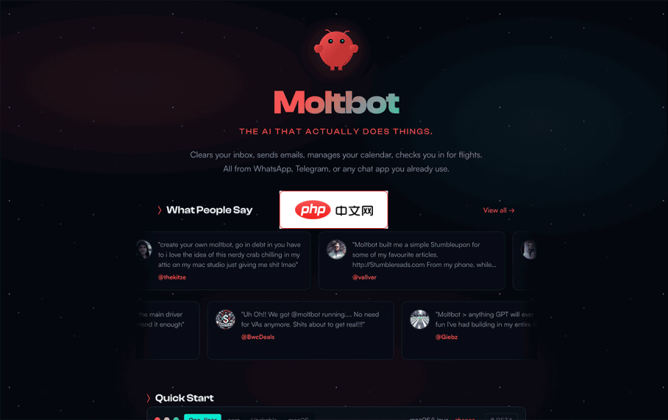 Moltbot 网站截图