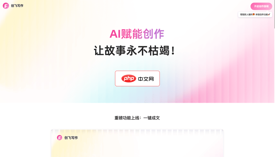创飞写作 网站截图