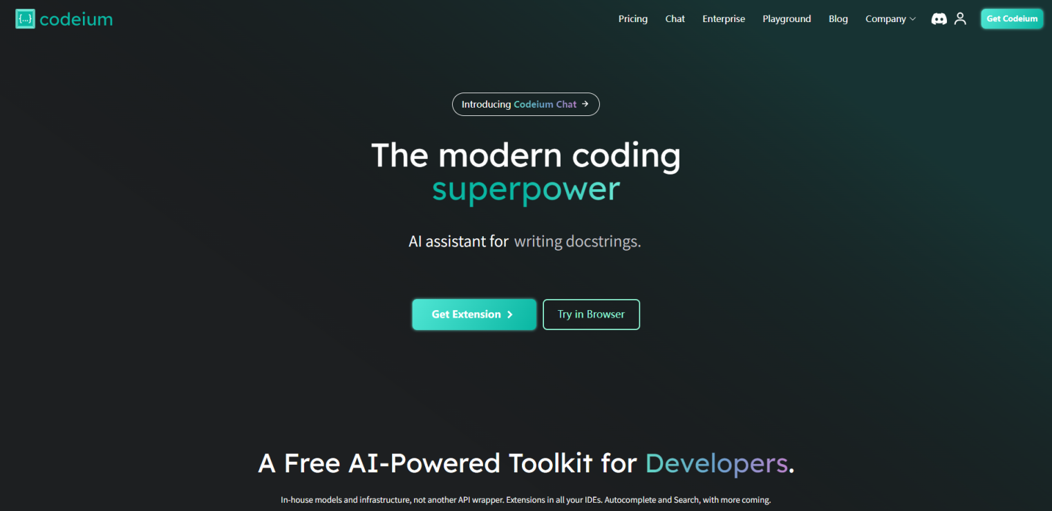 Codeium 网站截图