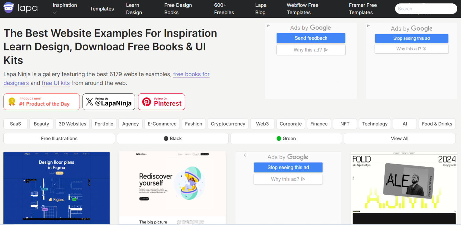 Lapa Ninja 网站截图
