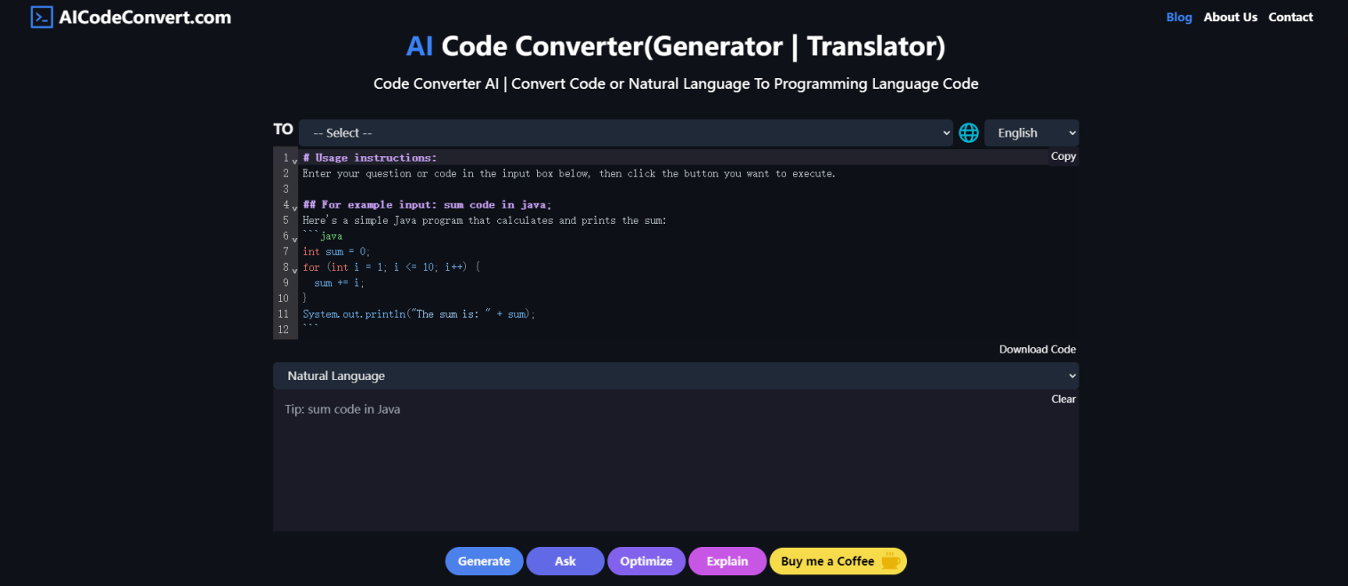 AICodeConvert翻译站点 网站截图