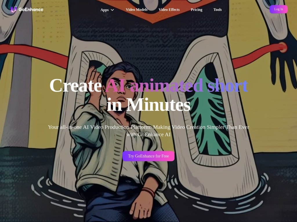 GoEnhance 用AI将视频转换为动画，提升图像质量，助您在各领域绽放精彩 网站截图