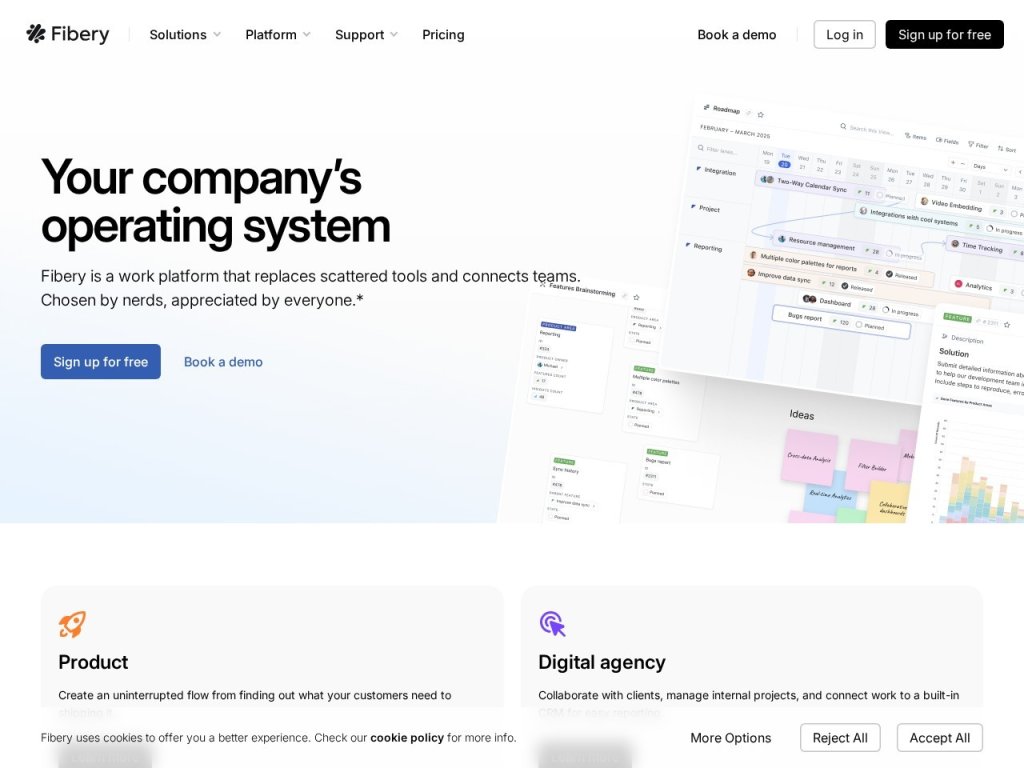 Fibery Ai Fibery通过AI技术简化工作流程，助力团队高效协作与创新 网站截图