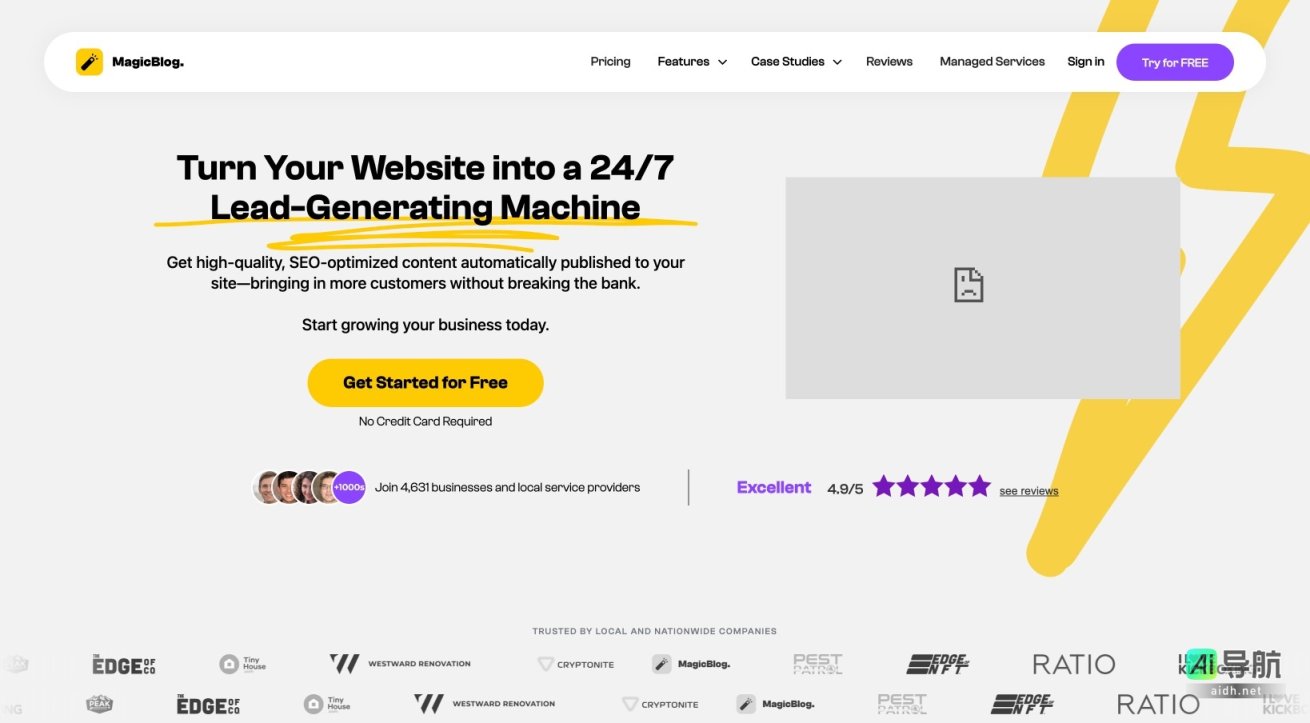 MagicBlog 通过自动生成SEO优化内容，帮助企业提升网站流量和客户转化，简化内容创作过程 网站截图