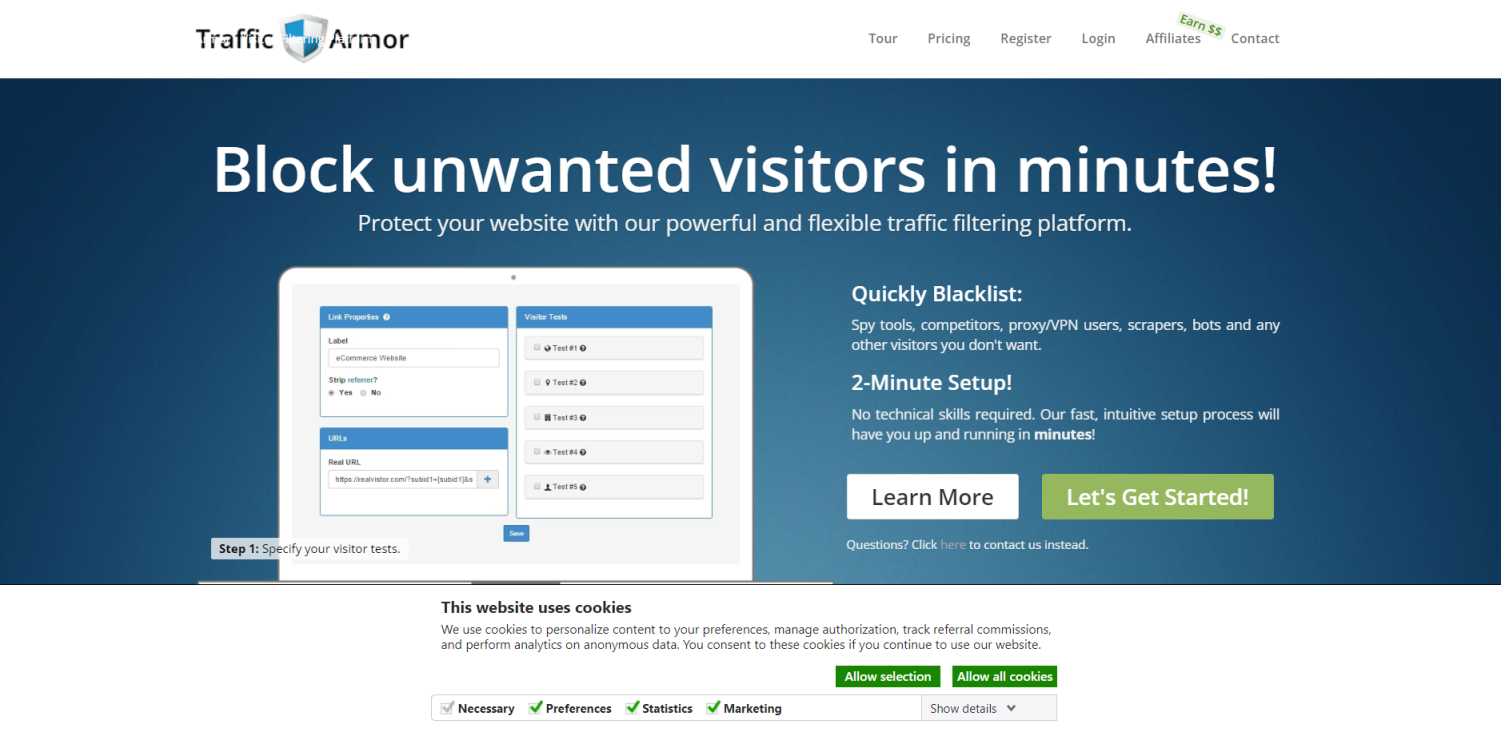 Ttraffic Armor 网站截图