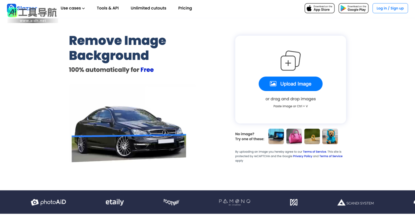 Slazzer 快速精准的AI图像背景去除工具 网站截图