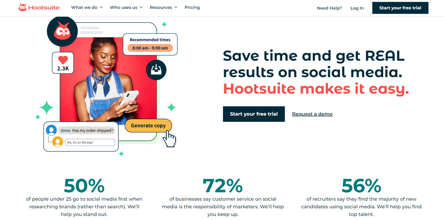 Hootsuite 网站截图