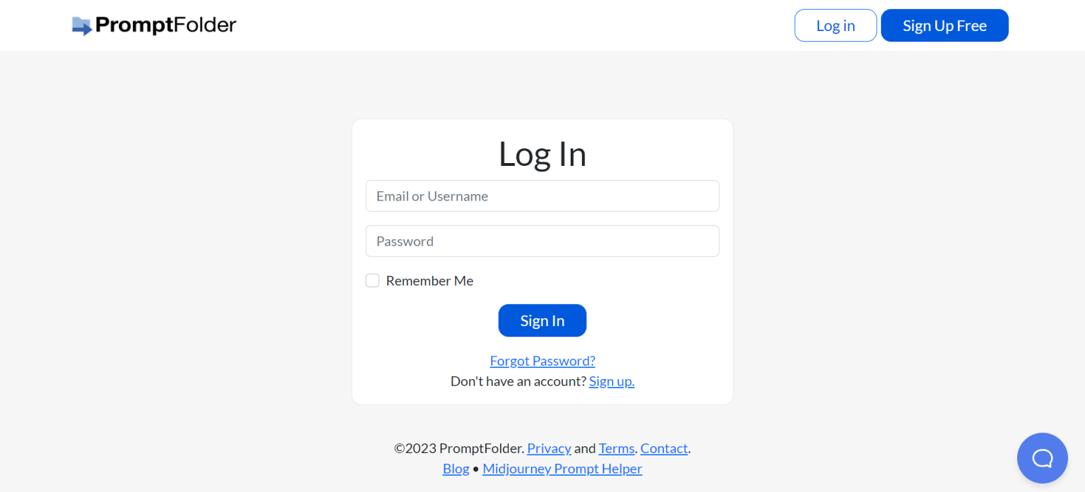 PromptFolder 网站截图