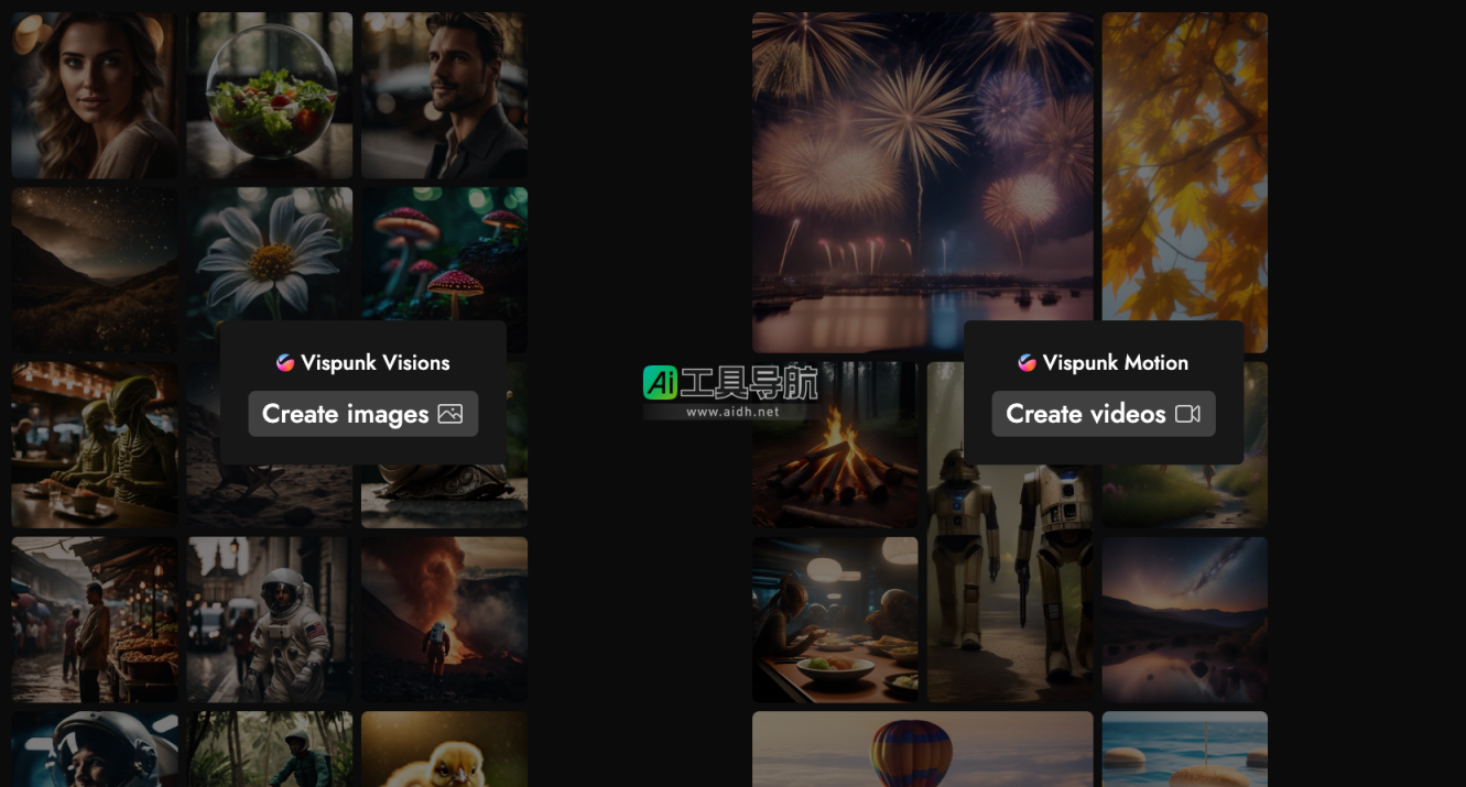 Vispunk AI创意视觉生成平台 网站截图
