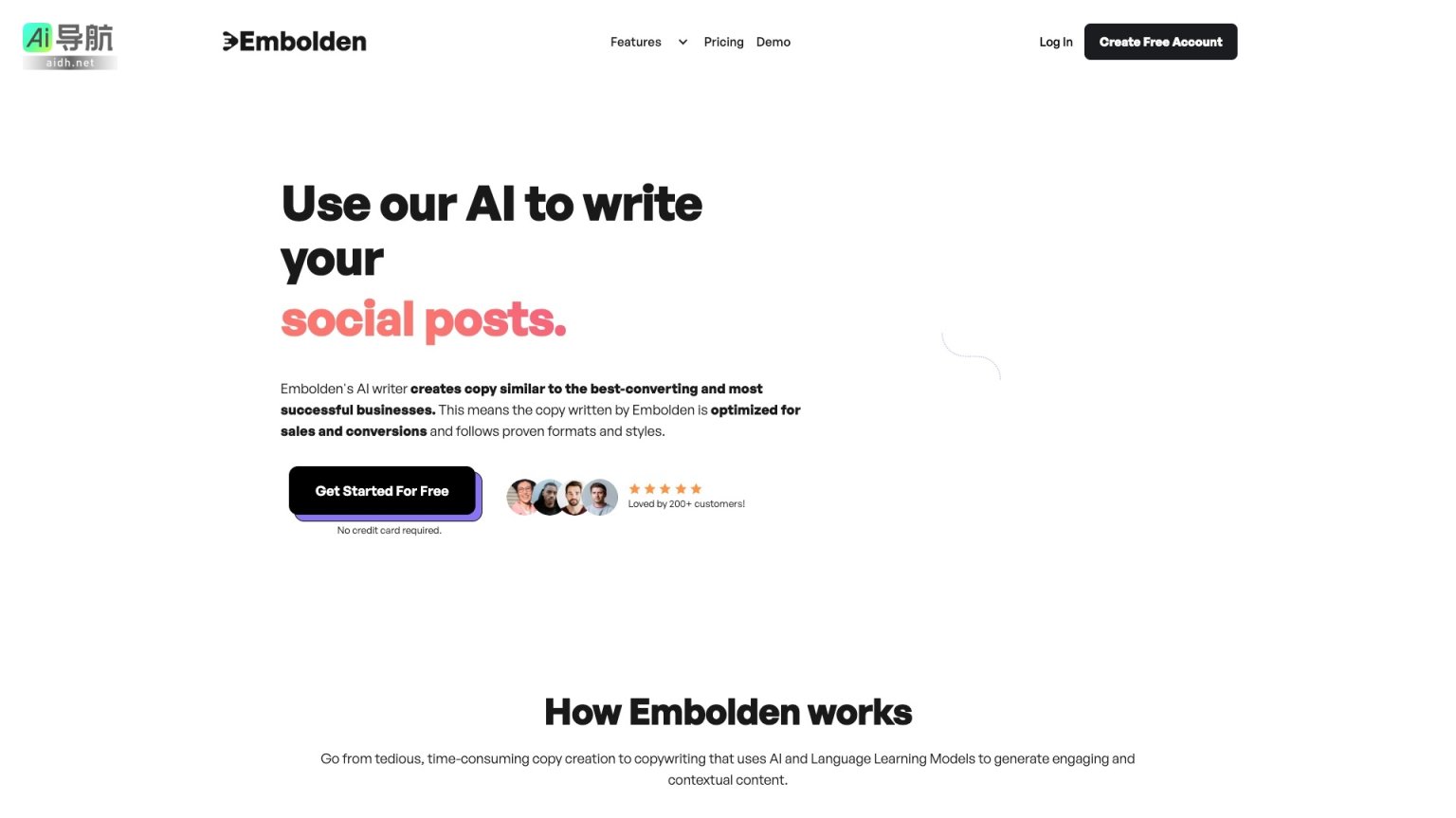 Embolden 利用AI技术为电商企业快速生成优化文案，提升销售转化率 网站截图