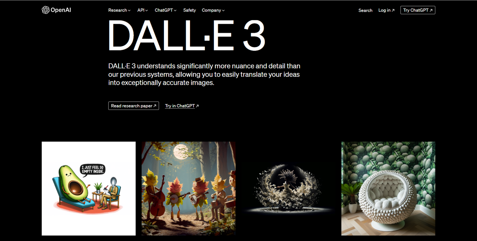 DALL·E 网站截图
