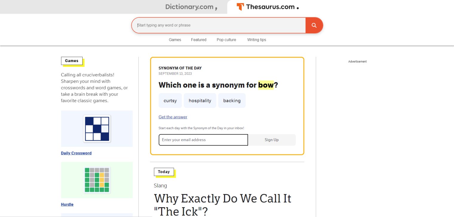 Thesaurus同义词替换 网站截图