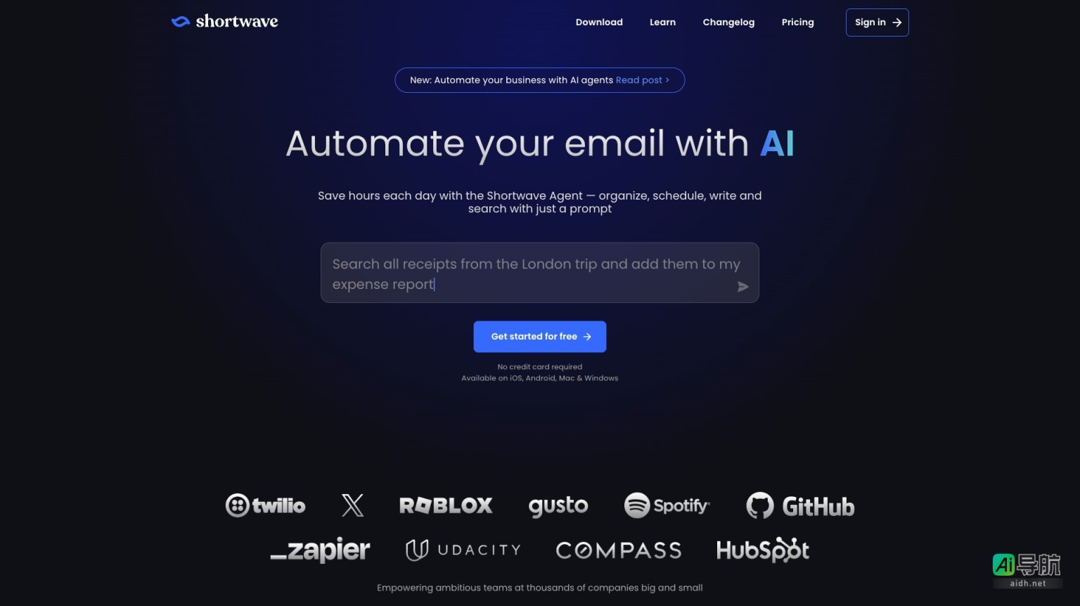Shortwave 通过AI助手提升邮件管理效率，帮助团队更高效地协作与沟通 网站截图
