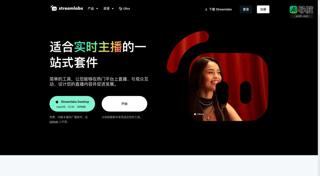 Streamlabs 为直播创作者提供一站式工具，助力互动、内容设计与品牌发展 网站截图