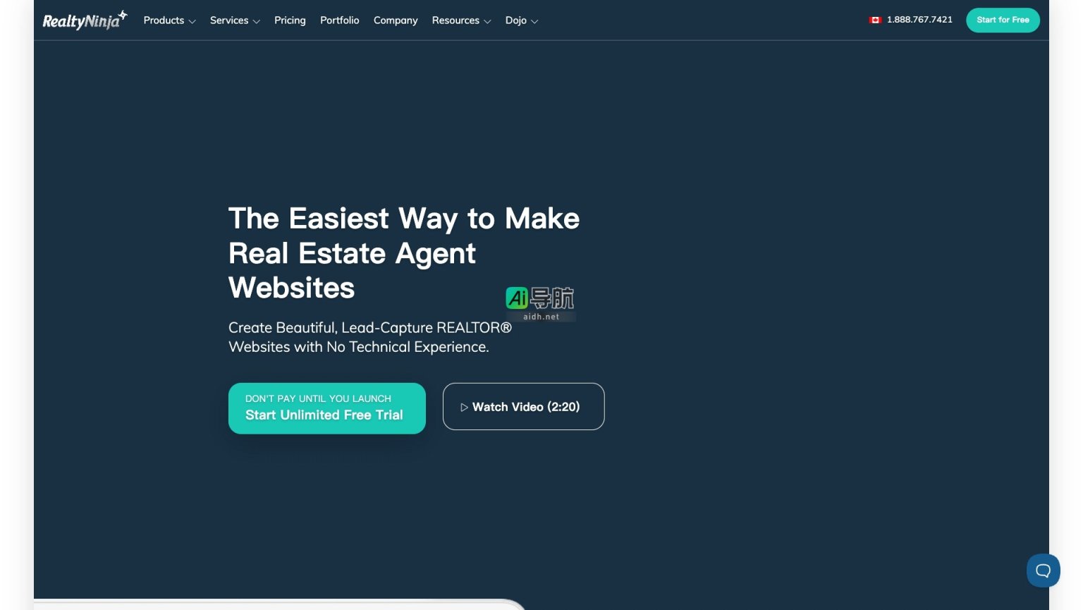 RealtyNinja 为房地产经纪人提供美观、易用、经济的网站建设服务 网站截图