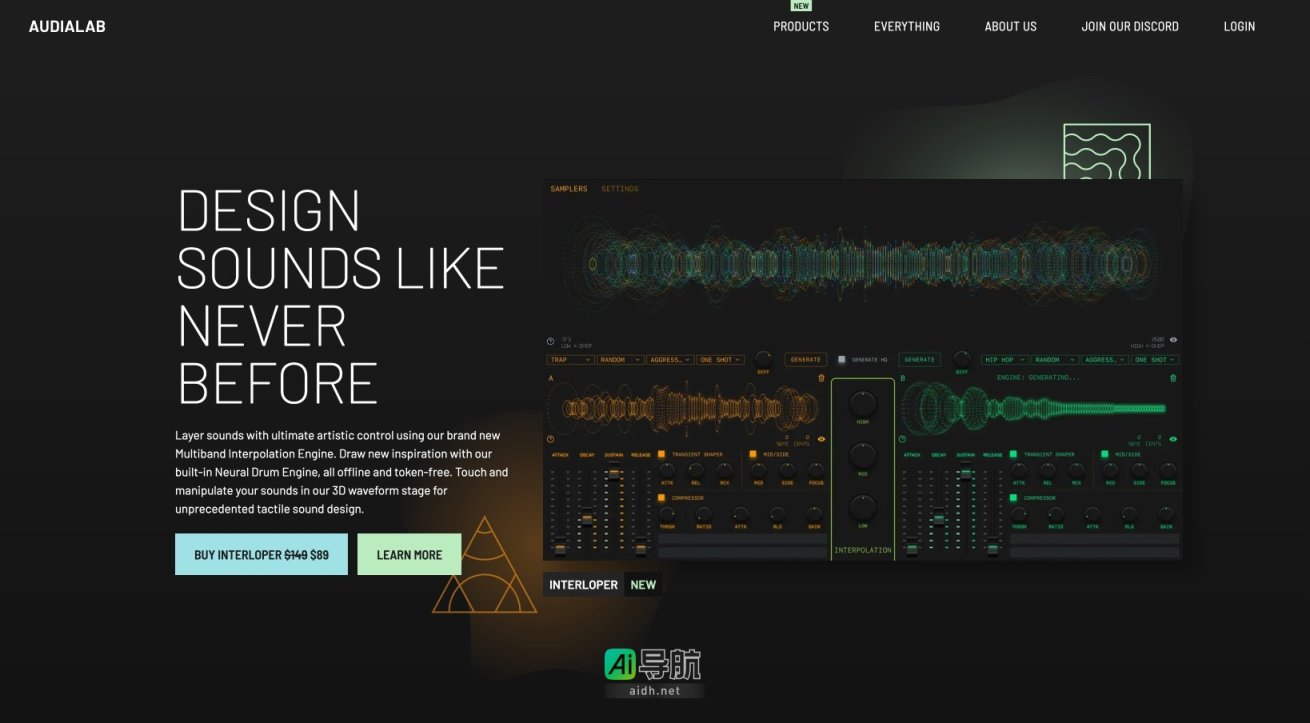 Audialab 专注于提供创新的音频设计工具，助力用户实现独特的声音创作 网站截图