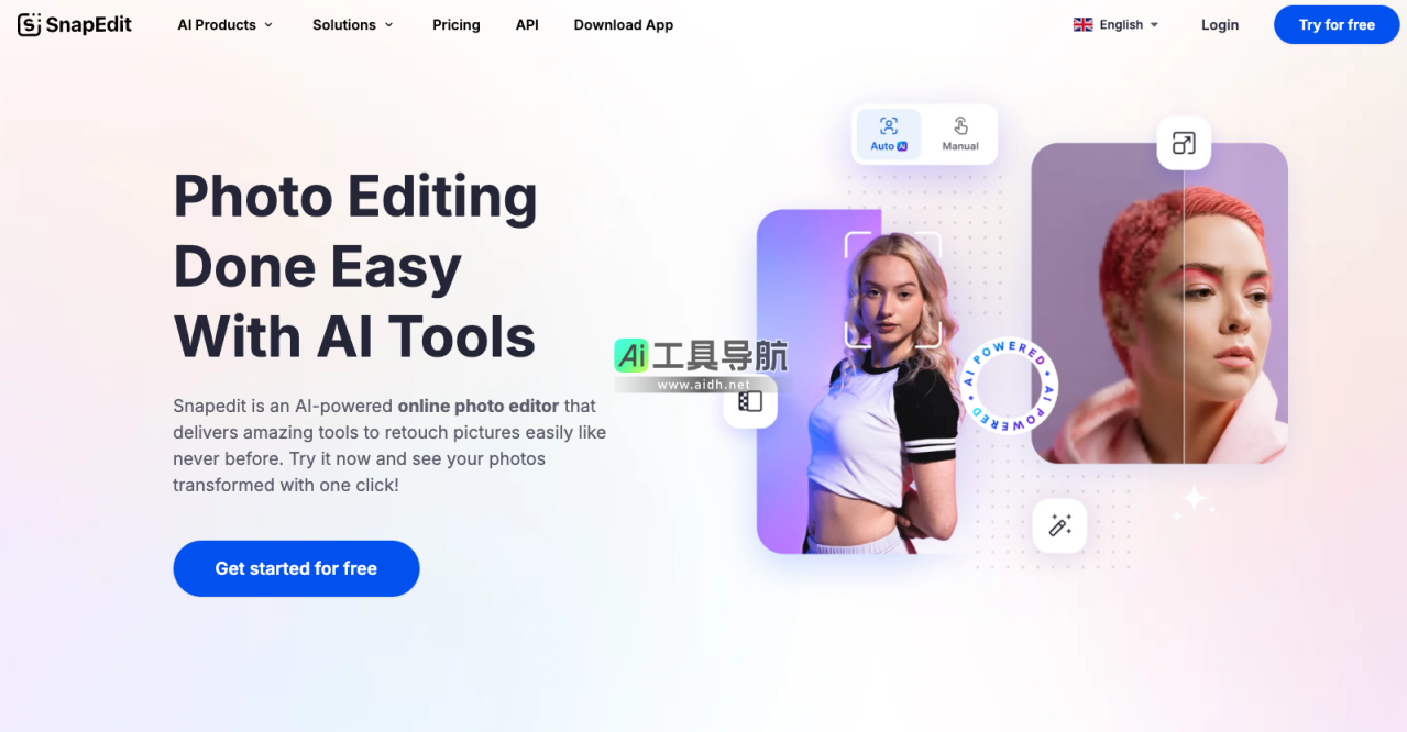 SnapEdit 免费的在线AI照片编辑器 网站截图