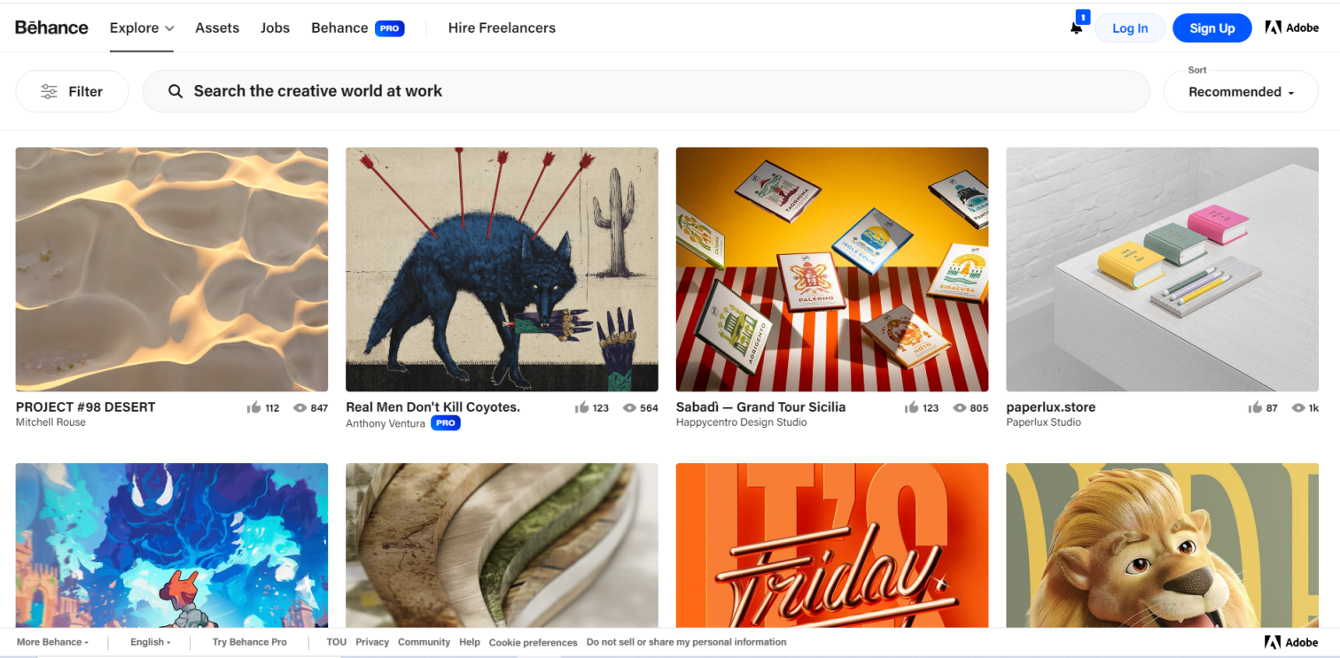 Behance 网站截图