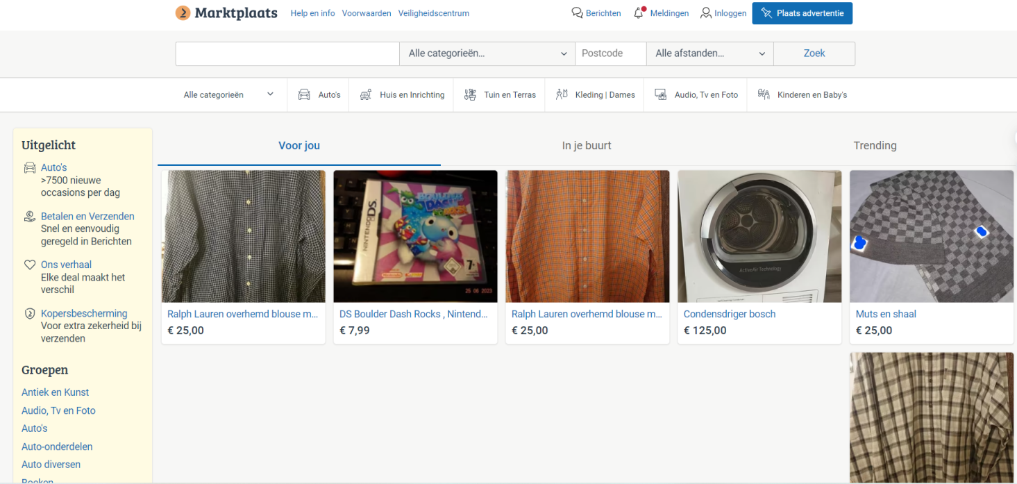 Marktplaats 网站截图