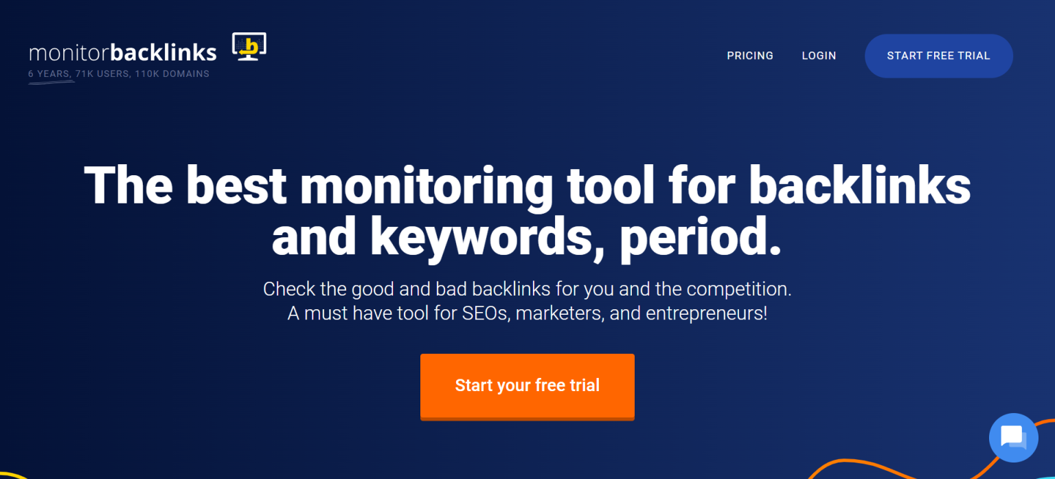 Monitor Backlinks 网站截图