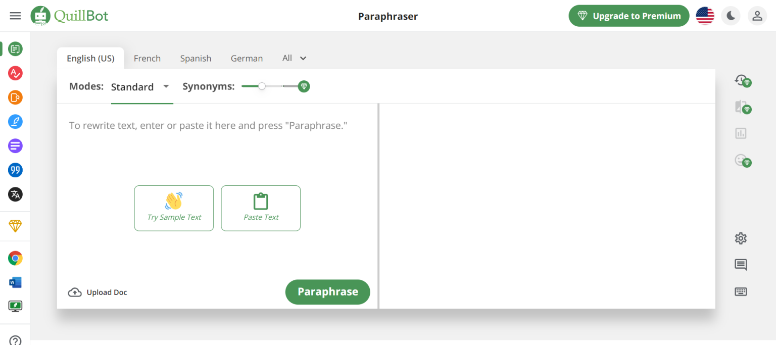 QuillBot 网站截图