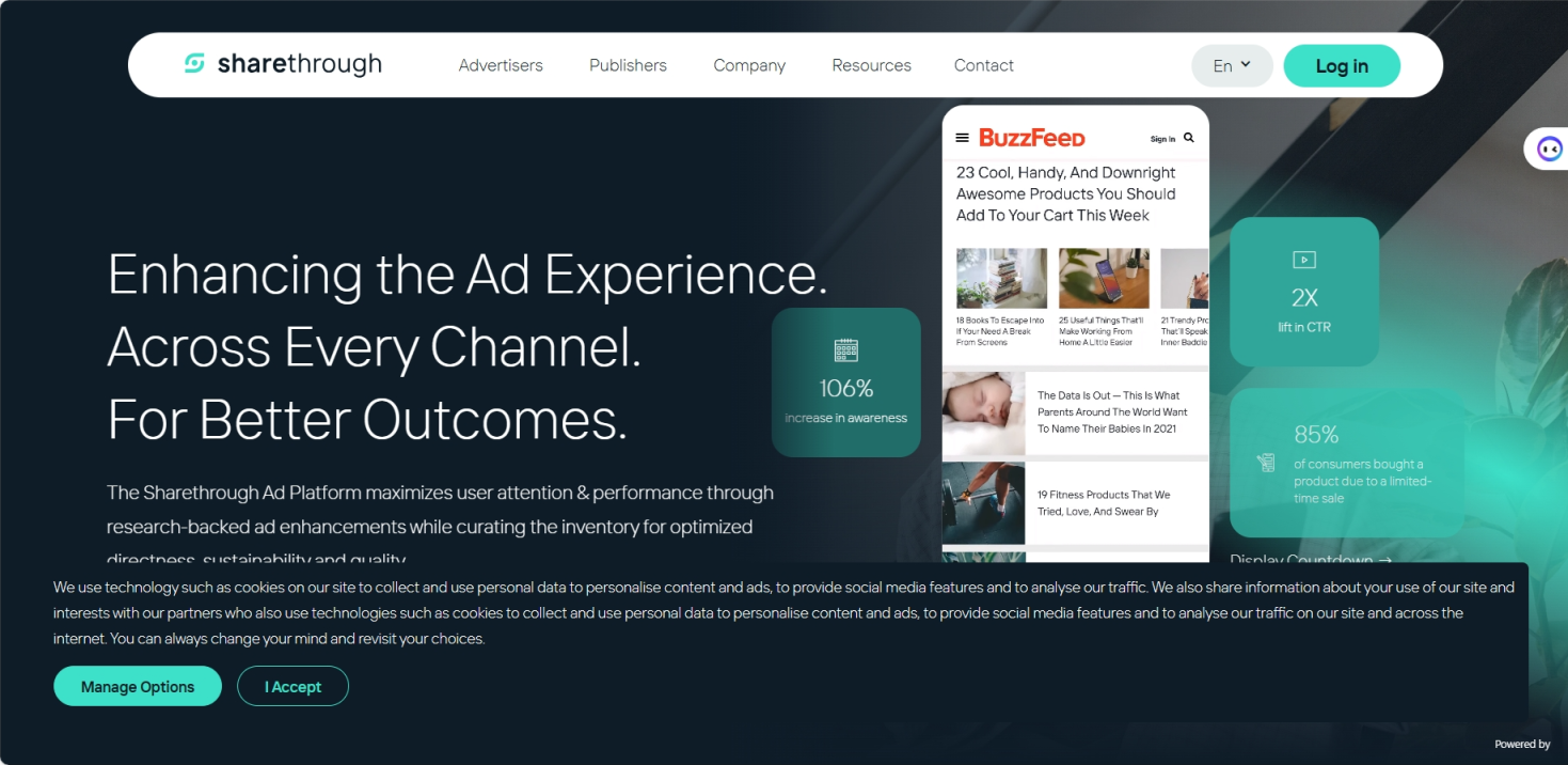 Sharethrough 内容推荐工具 网站截图