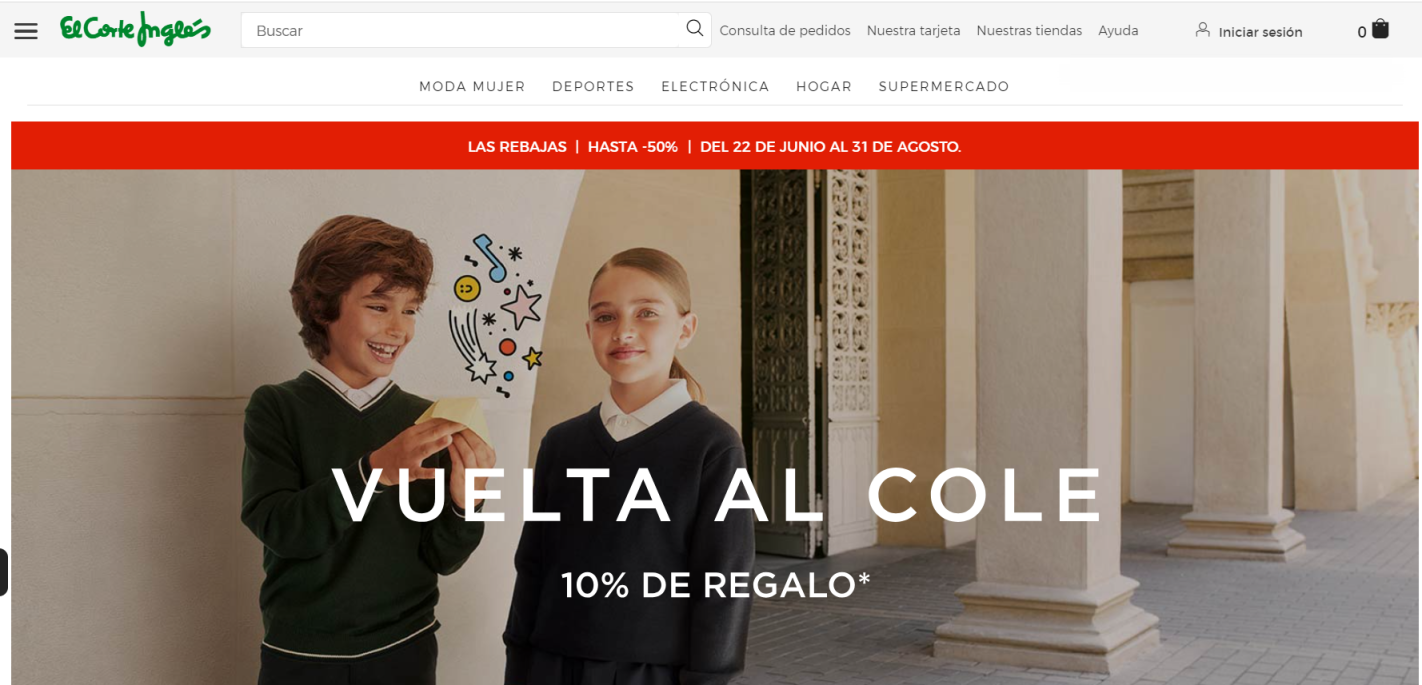 ElCorteIngles西班牙 网站截图