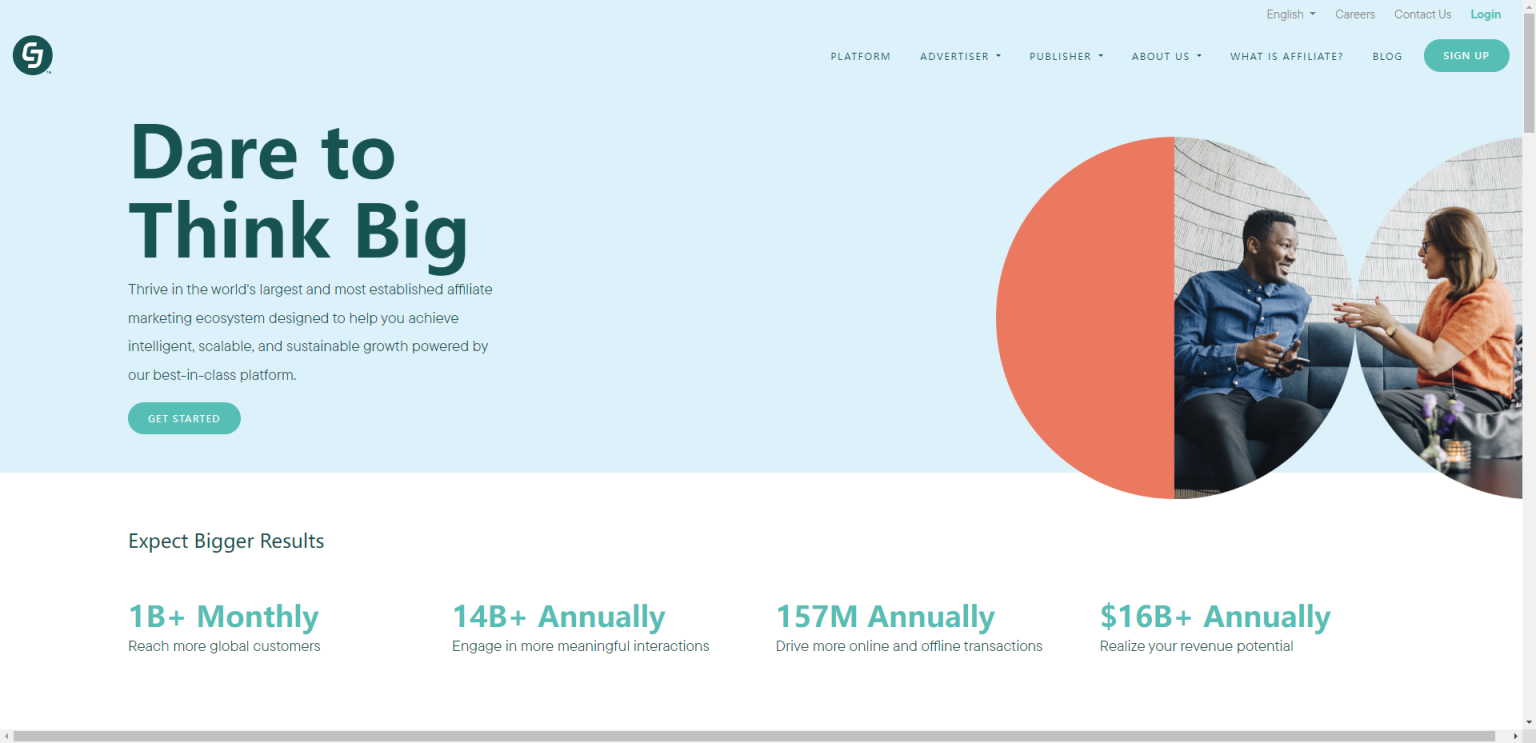 CJ Affiliate 网站截图