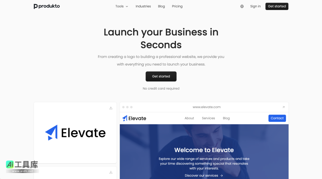 Produkto 打造从零到一的商业帝国：借助AI快速启动您的业务 网站截图