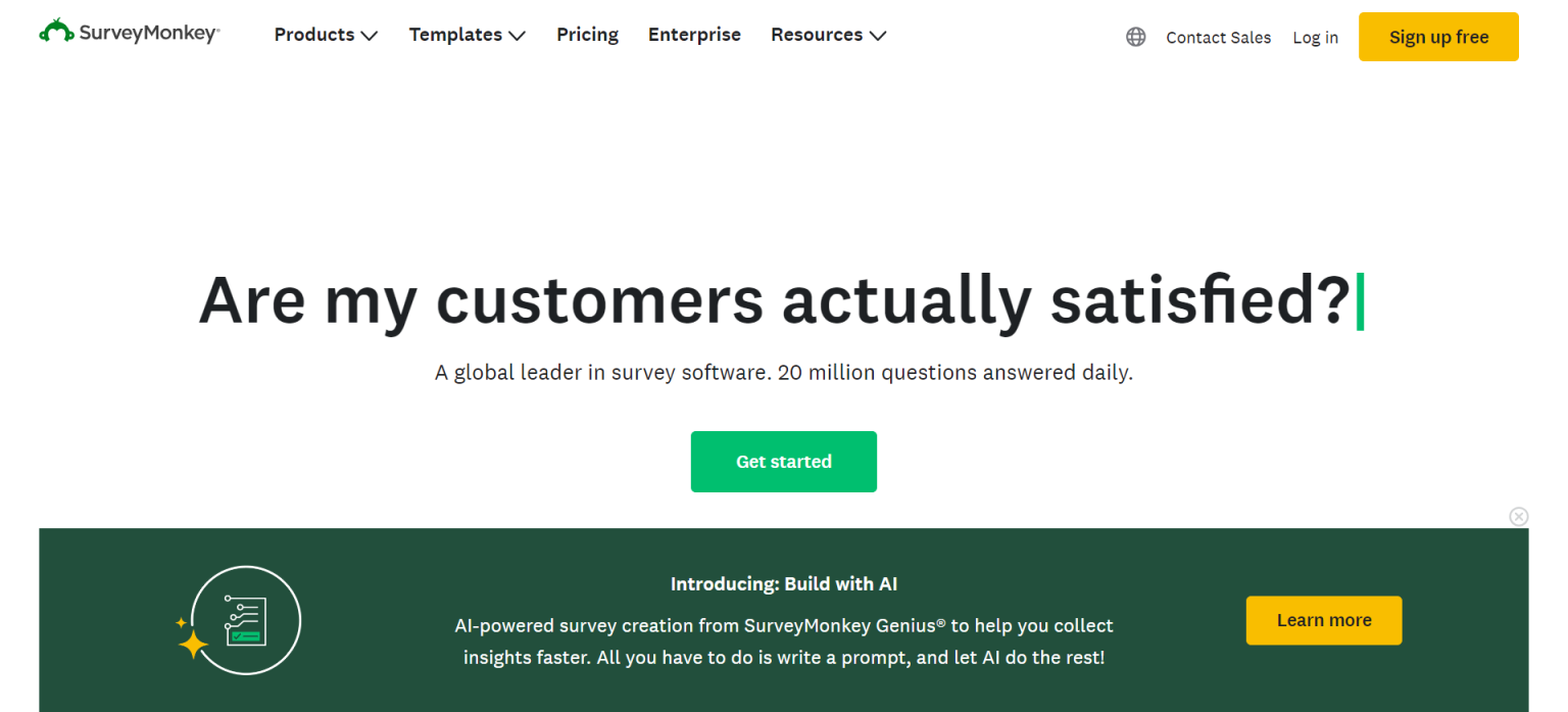 SurveyMonkey 网站截图
