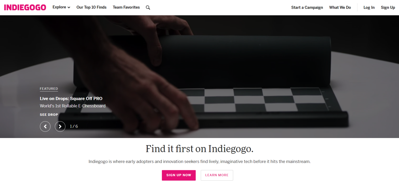 Indiegogo 网站截图