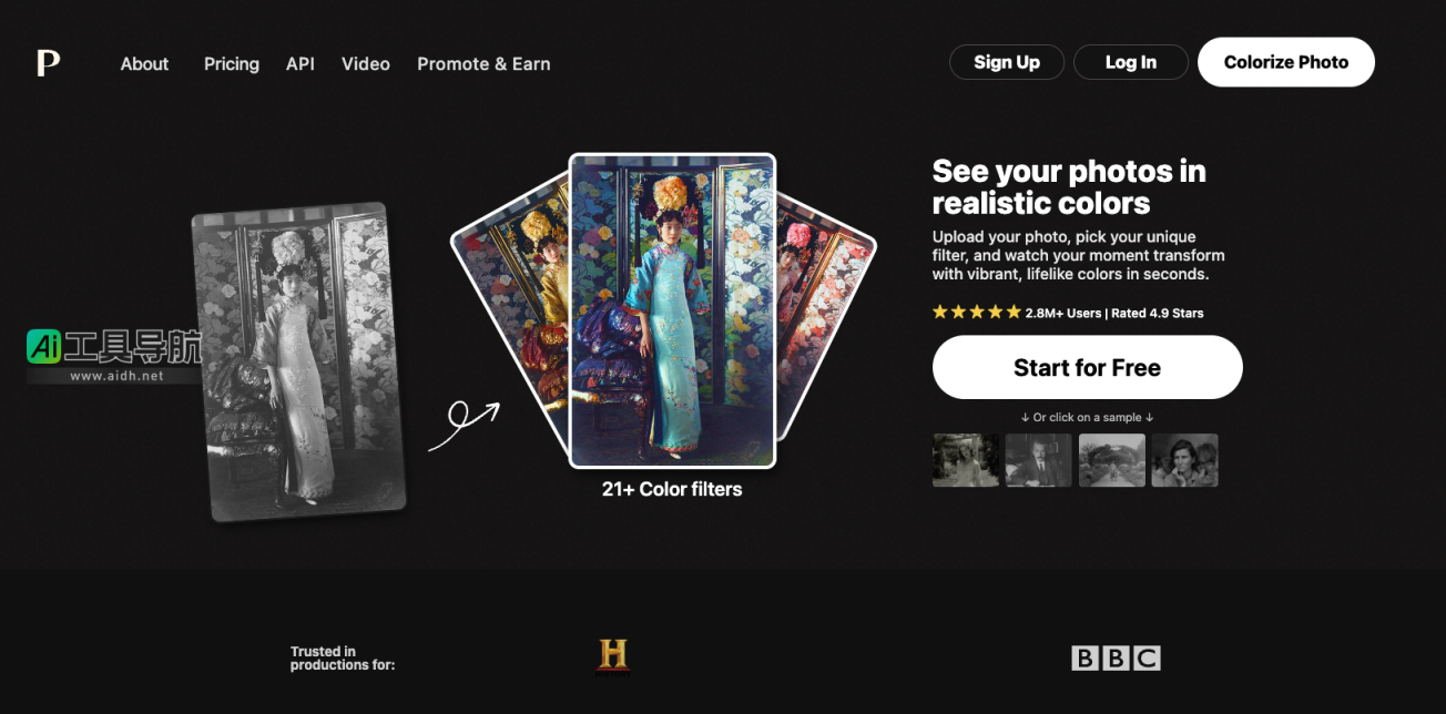 Palette AI驱动的照片智能上色工具 网站截图