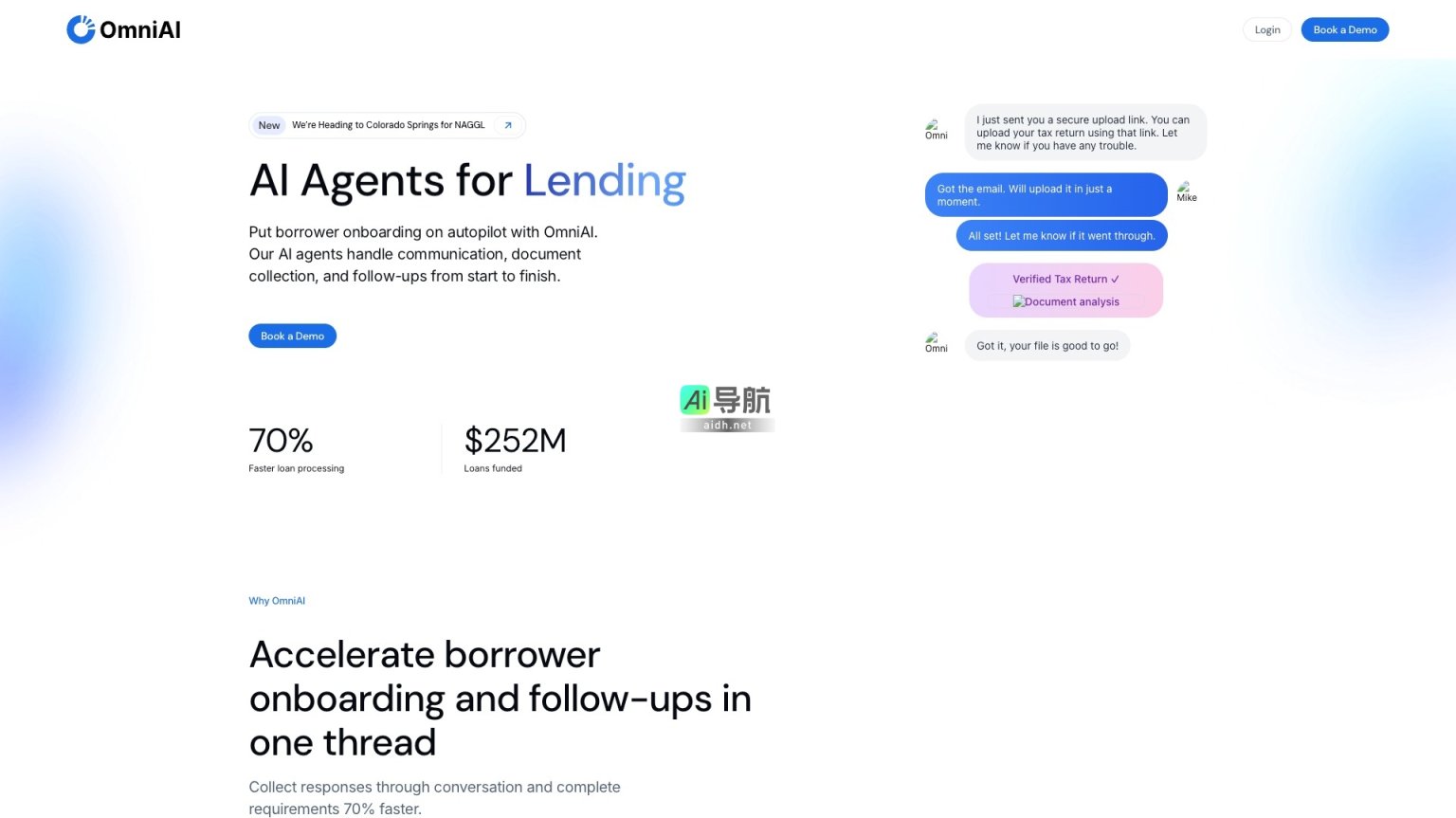 OmniAI 通过AI代理自动化借款人入职流程，实现高效、合规的贷款处理 网站截图