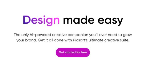 Picsart 网站截图