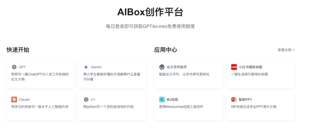 AIBox 一站式AI创作平台 网站截图