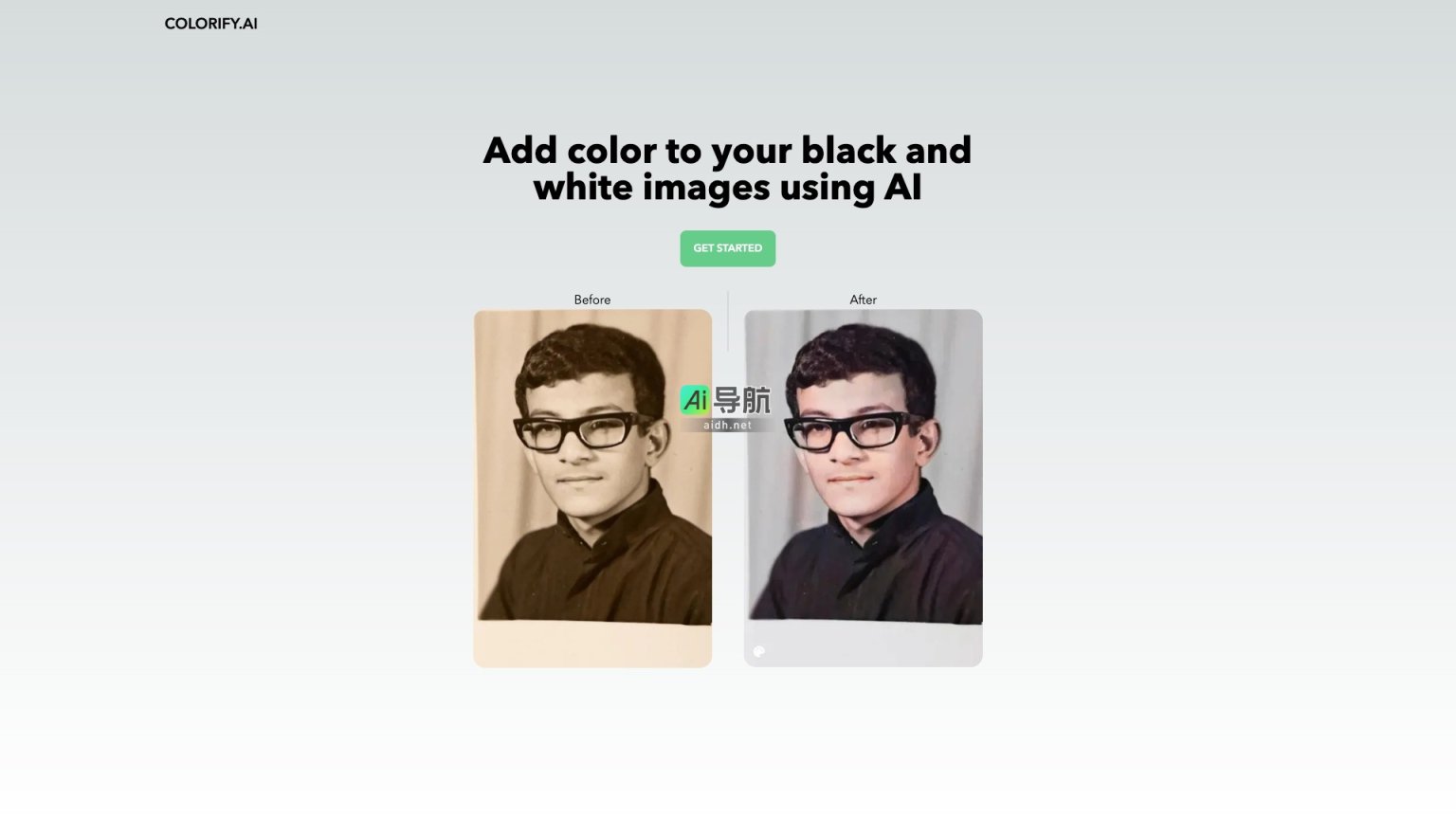 Colorify AI 利用人工智能为黑白图像添加色彩，轻松提升视觉效果 网站截图