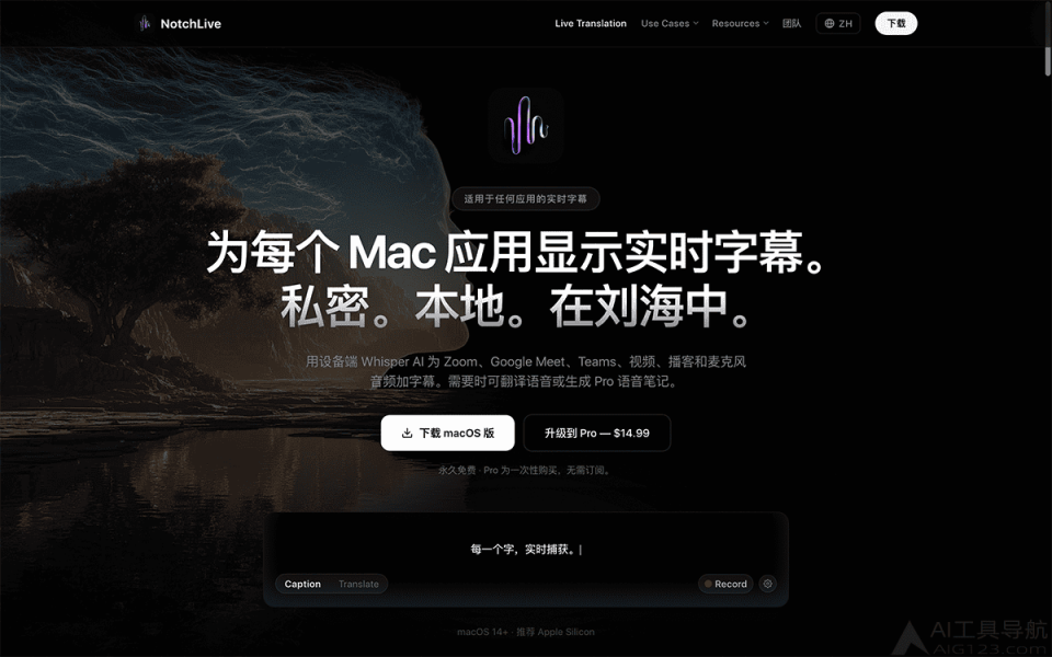 NotchLive 网站截图