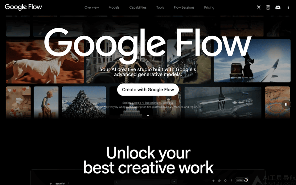 Google Flow 网站截图