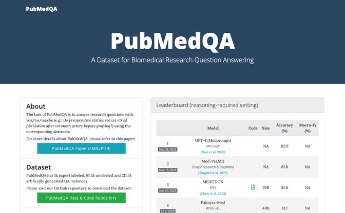 PubMedQA截图